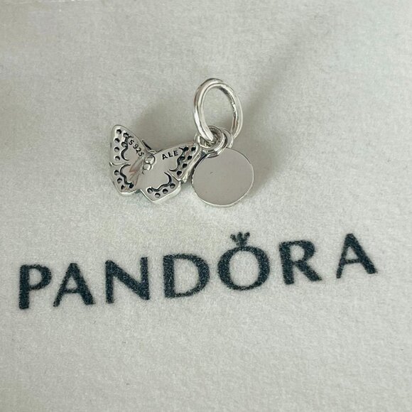 Pandora Moments Collection Blue Butterfly and Message Card Two-in-one Charm - Picture 4 of 4